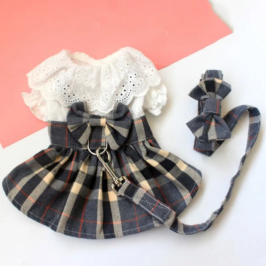 Dog Dress Plaid Skirt