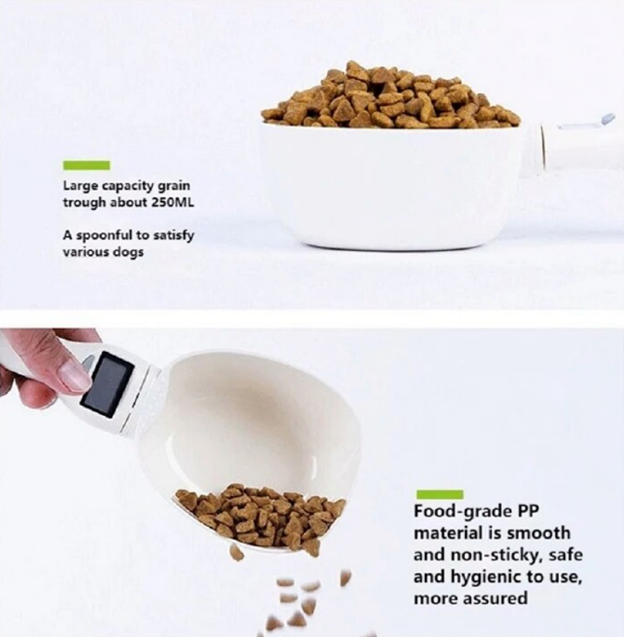 Techno-Chic Pet Food Scale with Digital Display and Stylish 250ml Bowl